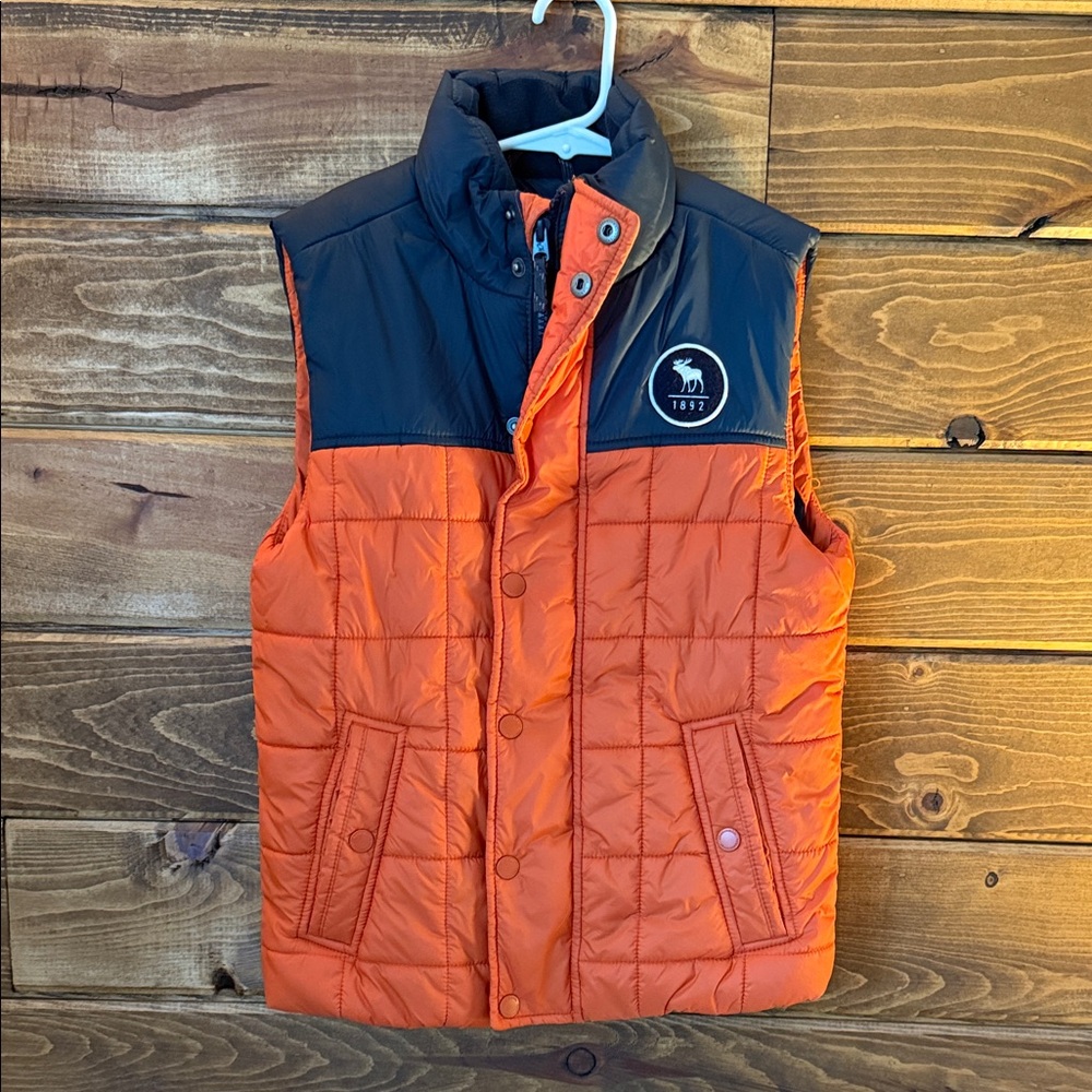 Abercrombie Kids Two-Tone Orange and Navy vest.